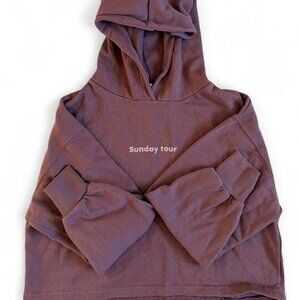Zara "Sunday Tour" Kids Cropped Hoodie | Size 13-14 | Mauve Purple